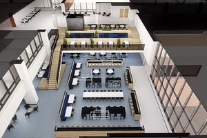 Rendering for dining area in One world Cafe