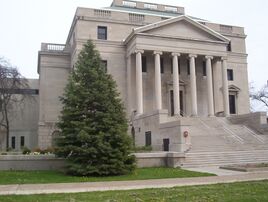 A photo of Abbott Hall from the front